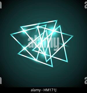 Abstract background with green neon triangles, stock vector Stock Vector