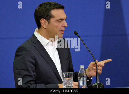 Belgrade, Serbia. 31st Jan, 2017. Greece Prime Minister Alexis Tsipras 