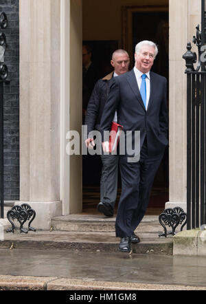 London, UK. 31st Jan, 2017. Sir Michael Fallon, leaves 10 Downing Street for the Brexit debate Credit: Ian Davidson/Alamy Live News Stock Photo