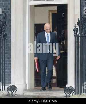 London, UK. 31st Jan, 2017. Sajid Javid, leaves 10 Downing Street for the Brexit debate Credit: Ian Davidson/Alamy Live News Stock Photo