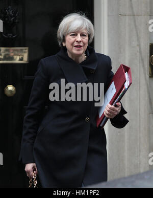 Prime Minister Theresa May is seen departing from Number 10 Downing ...