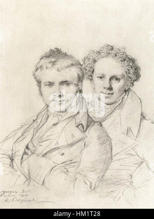 Jean Auguste Dominique Ingres - Double Portrait of Otto Magnus von Stackelberg and Jacob Linckh - WGA11856 Stock Photo