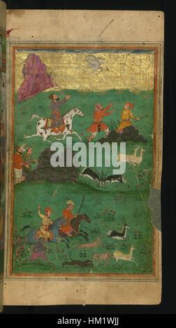 Jalal al-Din Rumi, Maulana - A Hunting Scene - Walters W626213B - Full Page Stock Photo