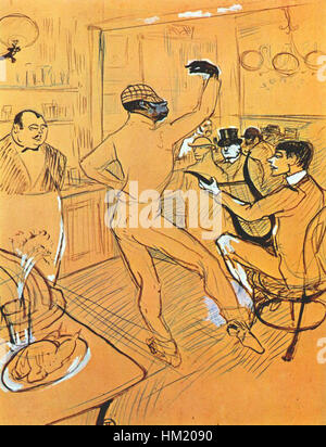 Lautrec chocolat dancing in the 'irish american bar' 1896 Stock Photo