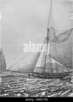 H.M. Cutter Wickham is a historic British naval vessel, used during the early 19th century for coastal and reconnaissance missions. Its design reflects the typical characteristics of cutters used by the Royal Navy, notable for their speed and maneuverability. The vessel's legacy contributes to the history of British maritime operations. Stock Photo