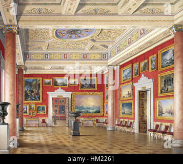 The painting 'Interiors of the New Hermitage' showcases the grandeur of ...