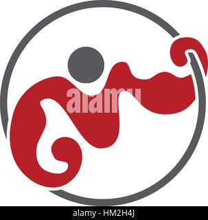 Initial Letter M Muscle Fitness Stock Vector