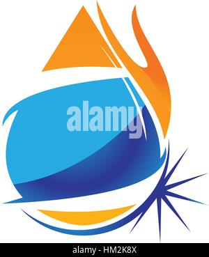 Water Fire Flame Gas Oil Stock Vector