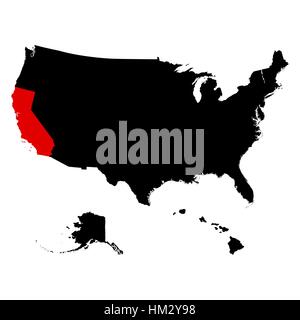 map of the U.S. state  California Stock Vector