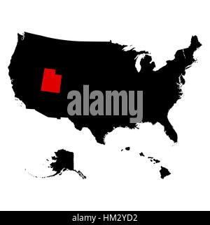 map of the U.S. state  Utah Stock Vector