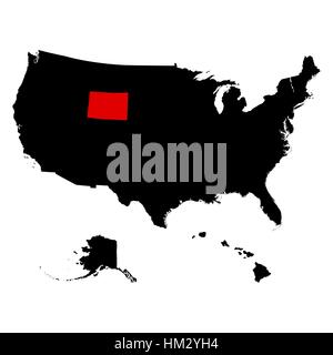 U.S. state on the . map Wyoming vector Stock Vector