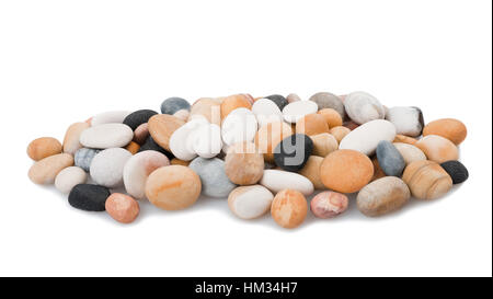 Smooth Stones isolated on white background Stock Photo