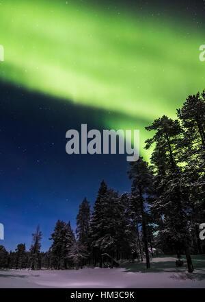 Northern lights in Urho Kekkonen national park, Finland Stock Photo