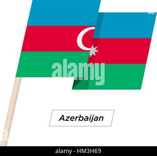 Azerbaijan Ribbon Waving Flag Isolated on White. Vector Illustration. Stock Vector