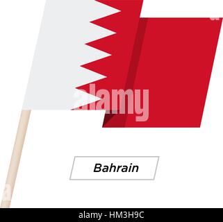 Bahrain Ribbon Waving Flag Isolated on White. Vector Illustration. Stock Vector