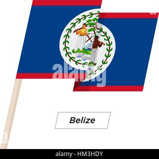 Belize Ribbon Waving Flag Isolated on White. Vector Illustration. Stock Vector