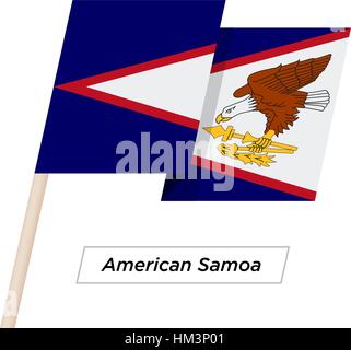 American Samoa Ribbon Waving Flag Isolated on White. Vector Illustration. Stock Vector