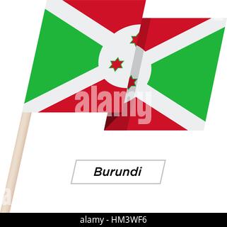 Burundi Ribbon Waving Flag Isolated on White. Vector Illustration. Stock Vector