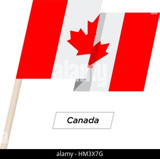 Canada Ribbon Waving Flag Isolated on White. Vector Illustration. Stock Vector