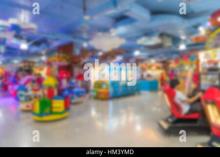 Abstract blur modern shopping mall playground for kids and games center Stock Photo
