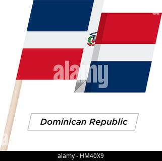 Dominican Republic Ribbon Waving Flag Isolated on White. Vector Illustration. Stock Vector