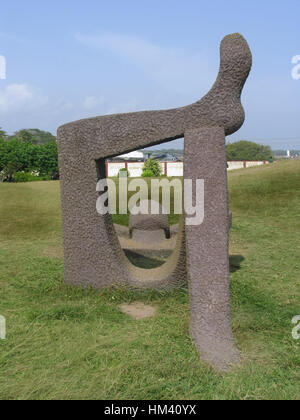 Stone sculpture at Shanghumugham beach. Trivandrum , kerala, India. Shankumugham Beach is a beach in Thiruvananthapuram district of Kerala, south Indi Stock Photo