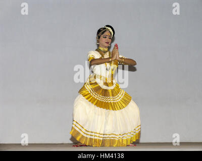 Bharata natyam performer during Onam festival, Trivandrum , Kerala, India Stock Photo