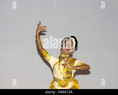 Bharata natyam performer during Onam festival, Trivandrum , Kerala, India Stock Photo