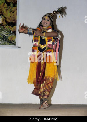 Bharata natyam performer during Onam festival, Trivandrum , Kerala, India Stock Photo