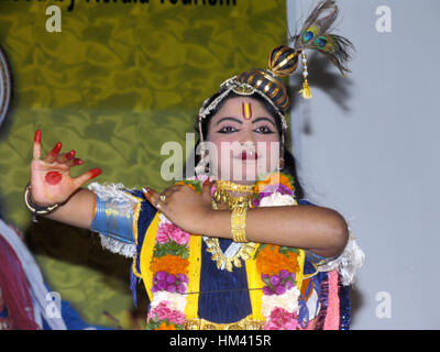 Bharata natyam performer during Onam festival, Trivandrum , Kerala, India Stock Photo