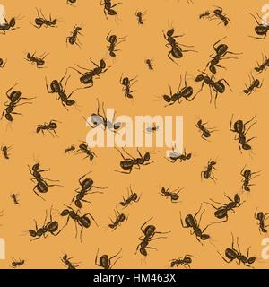 Ant Seamless Pattern Stock Vector