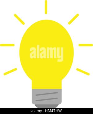 Vector yellow light bulb glowing. Stock Vector