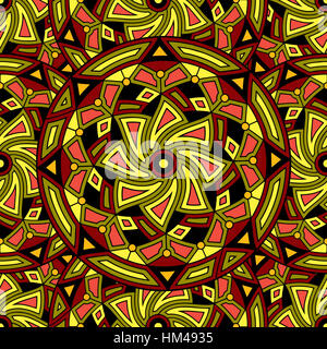 Seamless repeating pattern consisting of colored mandal.Vector Stock Photo