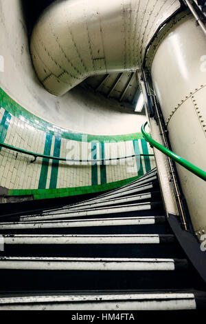 The 136-step emergency spiral staircase at Goodge Street underground station in London, England, United Kingdom Stock Photo