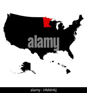 map of the U.S. state  Minnesota Stock Vector