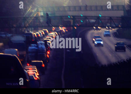 Rush hour traffic on the A69 / West Road, Newcastle Stock Photo