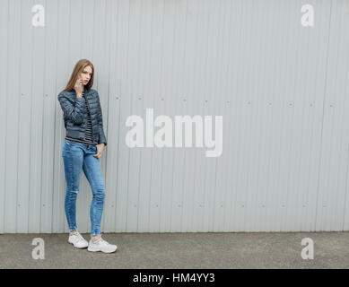 Young woman talking on smart phone Stock Photo