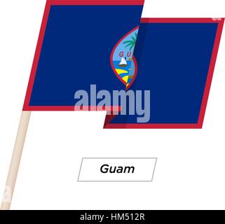 Guam Ribbon Waving Flag Isolated on White. Vector Illustration. Stock Vector