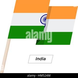 India Ribbon Waving Flag Isolated on White. Vector Illustration. Stock Vector