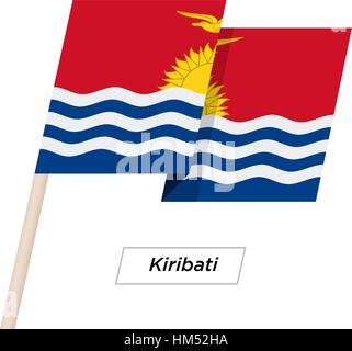 Kiribati Ribbon Waving Flag Isolated on White. Vector Illustration. Stock Vector