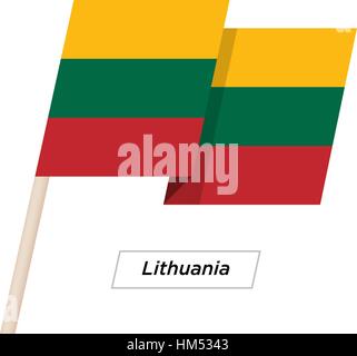 Lithuania Ribbon Waving Flag Isolated on White. Vector Illustration. Stock Vector