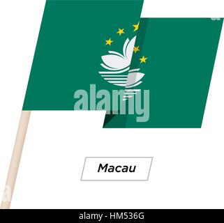 Macau Ribbon Waving Flag Isolated on White. Vector Illustration. Stock Vector