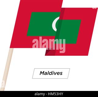 Maldives Ribbon Waving Flag Isolated on White. Vector Illustration. Stock Vector