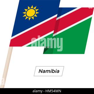 Namibia Ribbon Waving Flag Isolated on White. Vector Illustration. Stock Vector