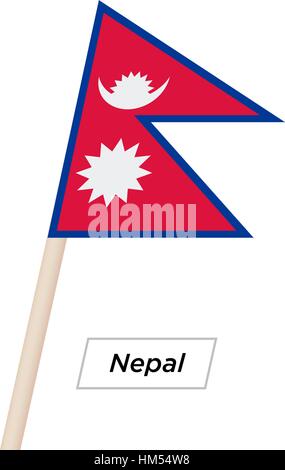 Nepal Ribbon Waving Flag Isolated on White. Vector Illustration. Stock Vector
