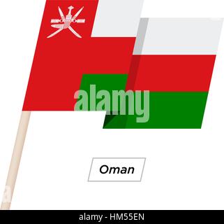 Oman Ribbon Waving Flag Isolated on White. Vector Illustration. Stock Vector