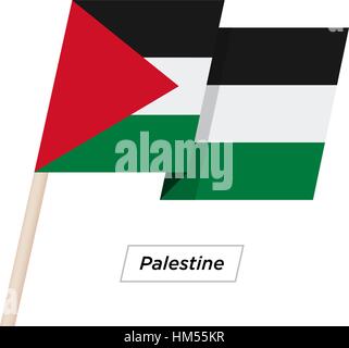 Palestine Ribbon Waving Flag Isolated on White. Vector Illustration. Stock Vector