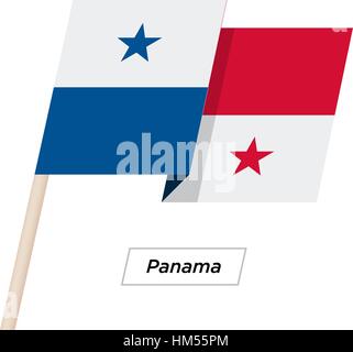 Panama Ribbon Waving Flag Isolated on White. Vector Illustration. Stock Vector