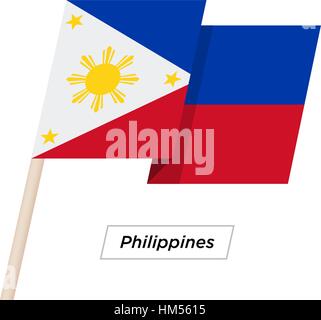 Philippines Ribbon Waving Flag Isolated on White. Vector Illustration. Stock Vector