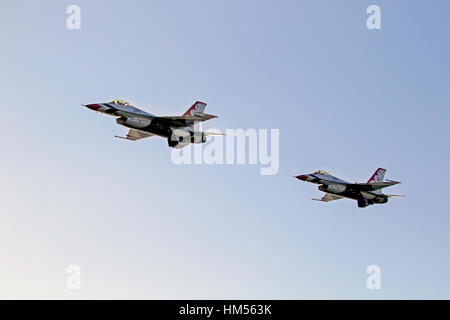 Airplanes US Air Force Thunderbirds F-16 fighters Stock Photo